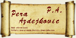 Pera Azdejković vizit kartica